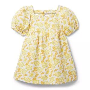 Janie and Jack Yellow and White Puff Sleeve Sundress